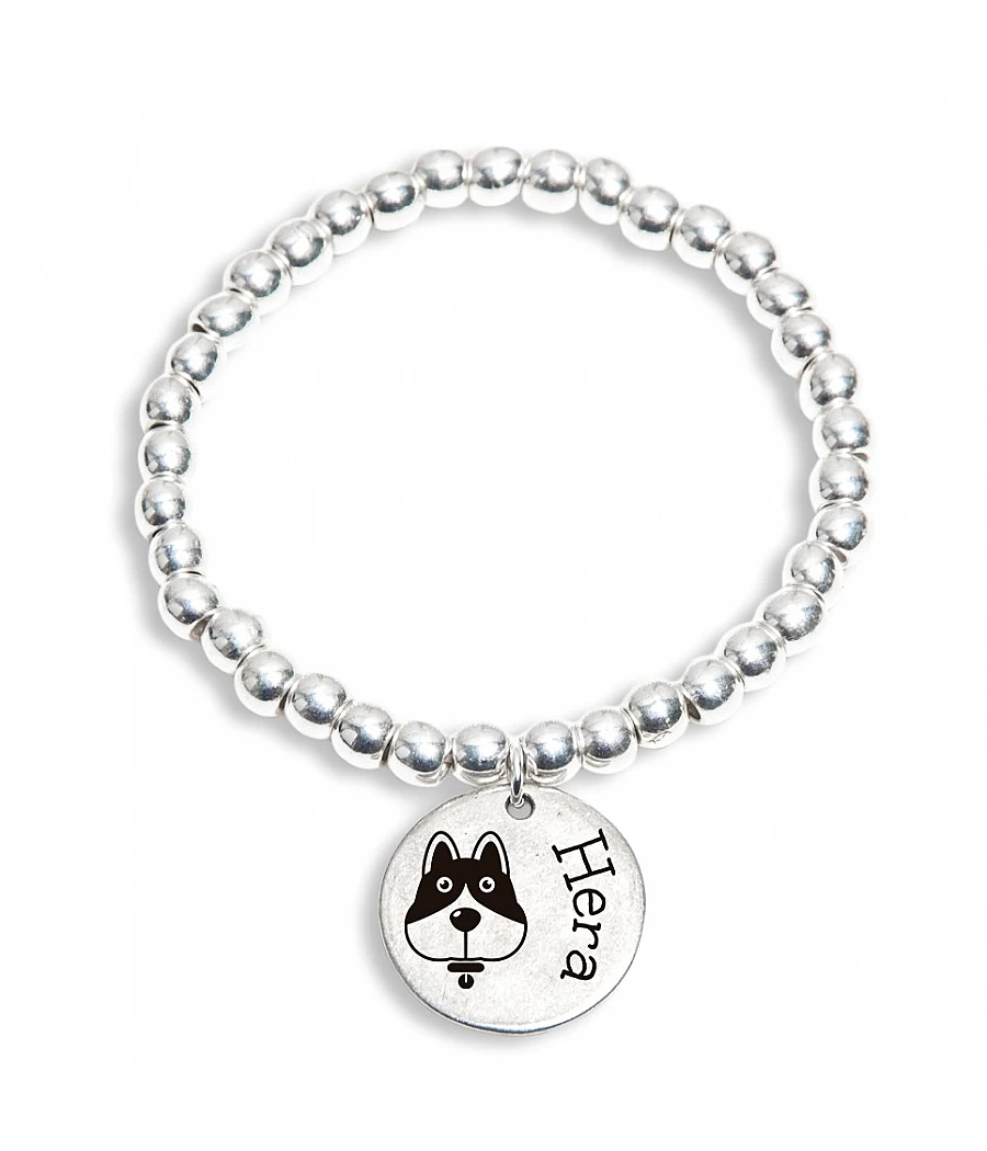 Pulsera de bolitas personalizada con el nombre de tu mascota