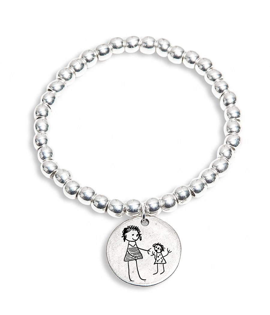 Pulsera de bolitas personalizada con el dibujo de tu hijo