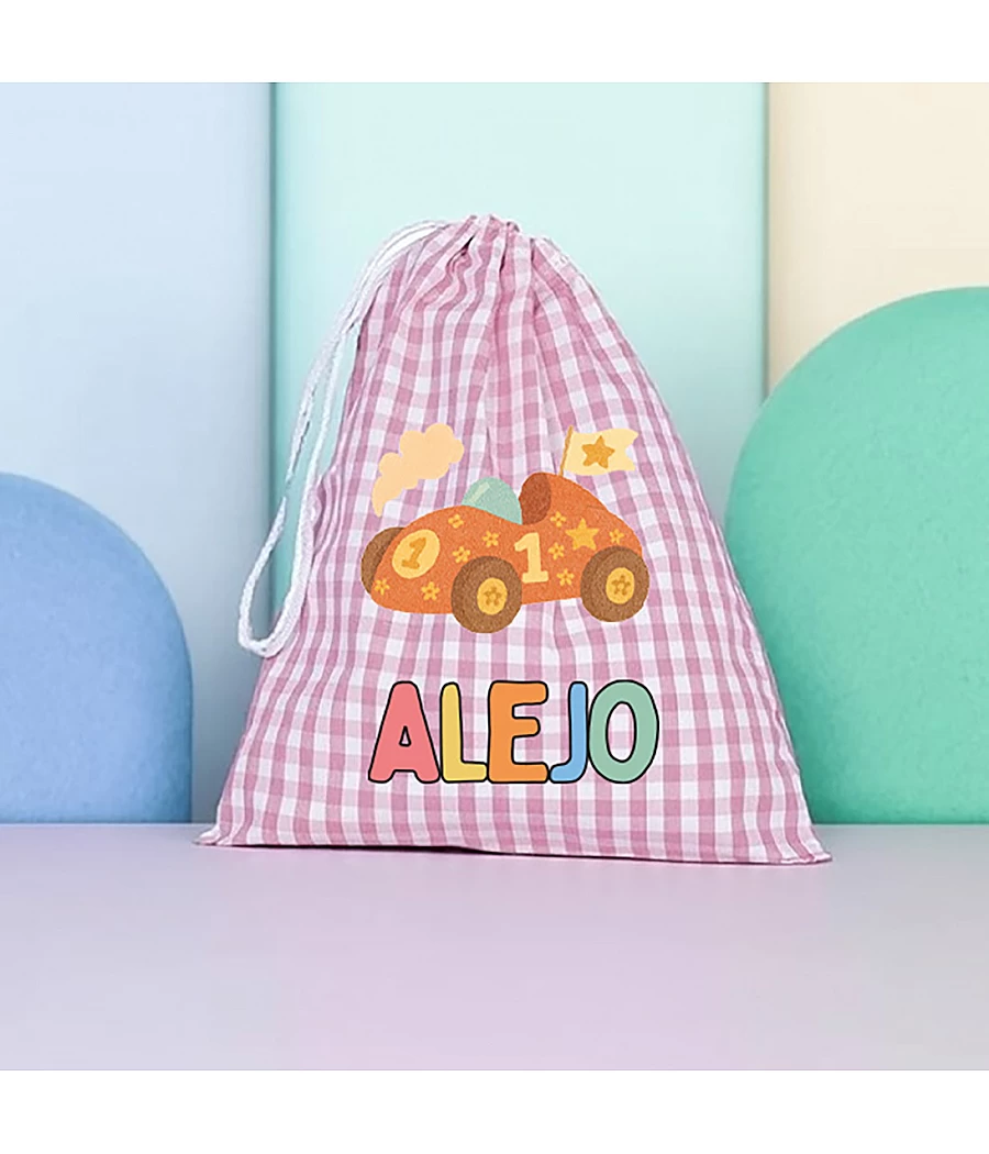 Bolsa de merienda Vichy - Diseño Coche