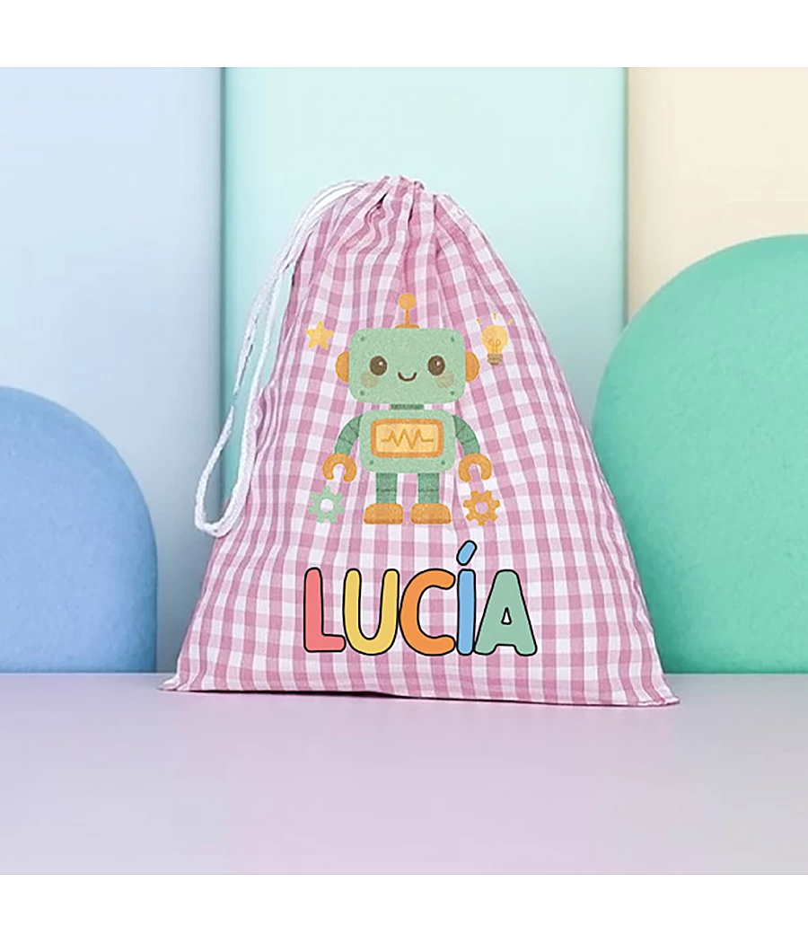 Bolsa de merienda Vichy - Diseño Robot