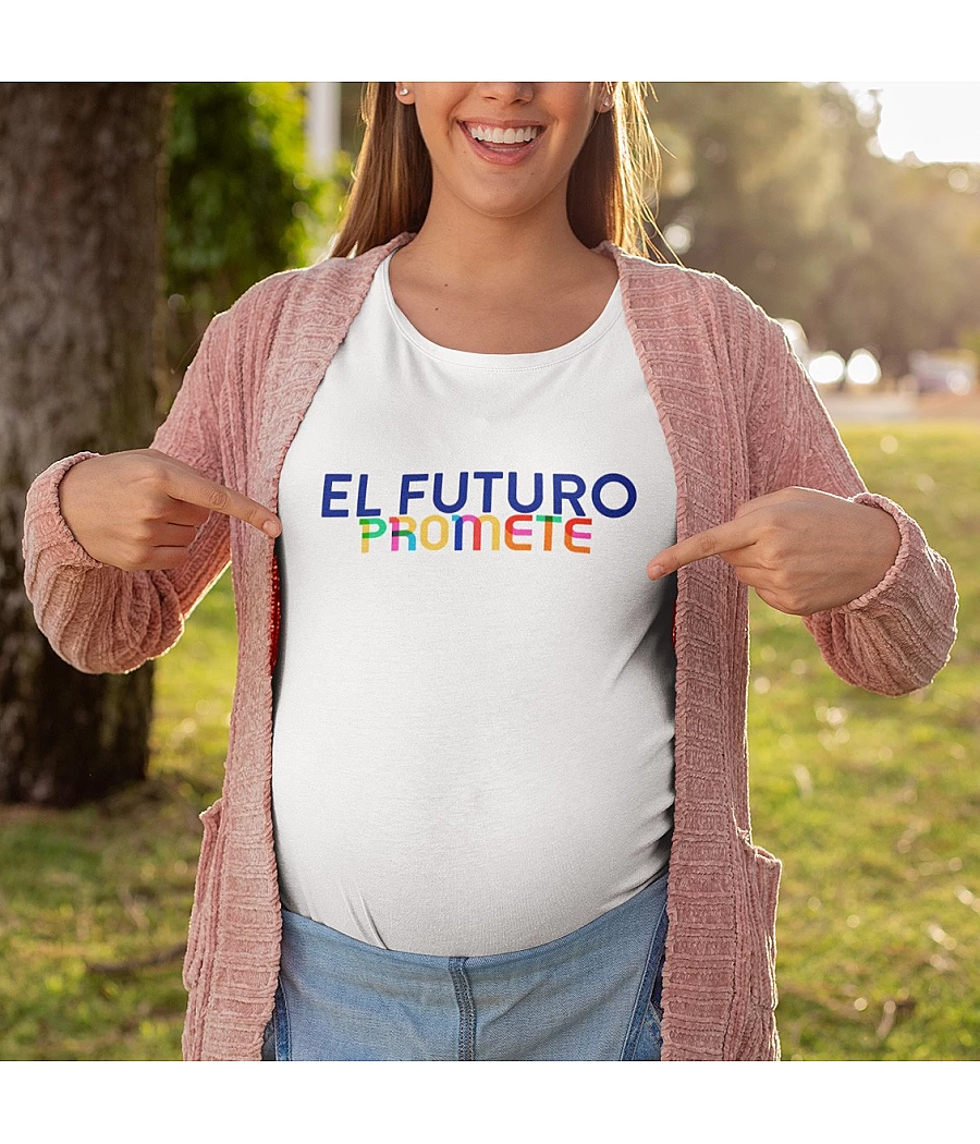 Camiseta de algodón El futuro promete para mamá